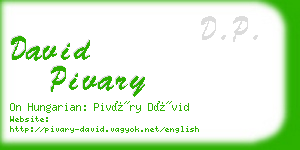 david pivary business card